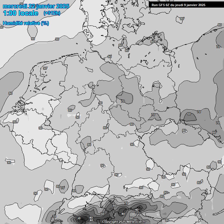 Modele GFS - Carte prvisions 