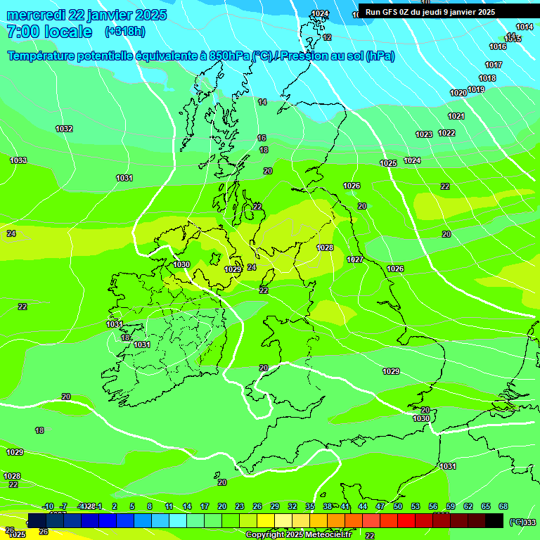 Modele GFS - Carte prvisions 