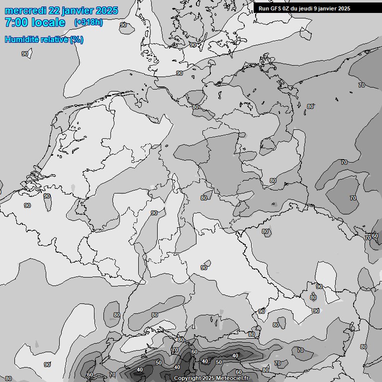 Modele GFS - Carte prvisions 