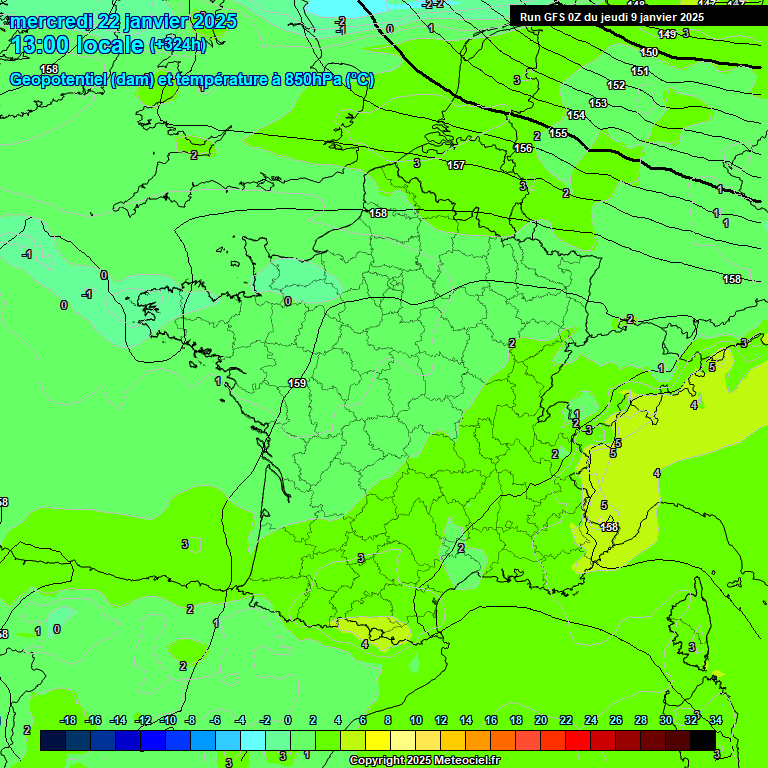 Modele GFS - Carte prvisions 