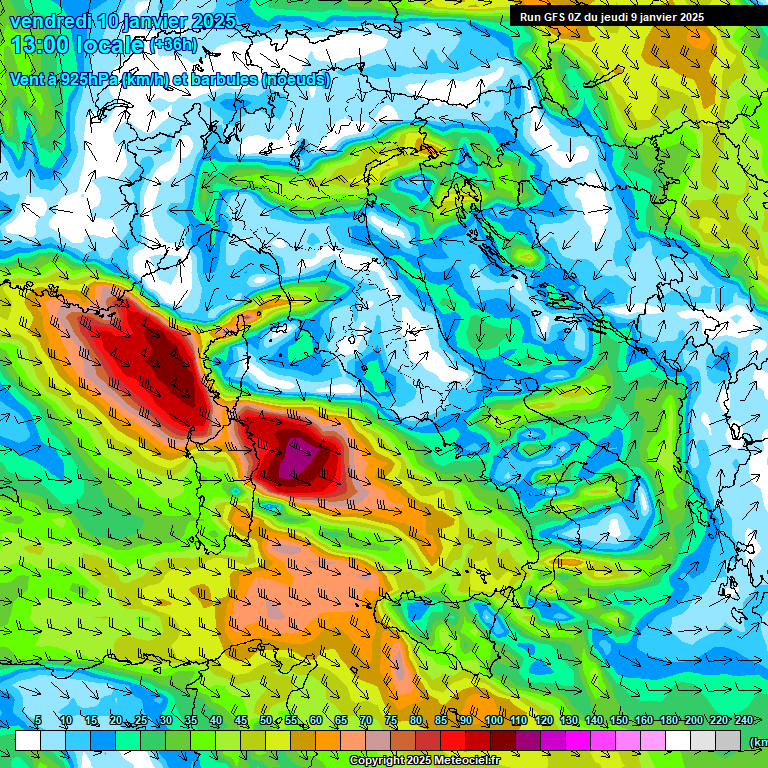 Modele GFS - Carte prvisions 