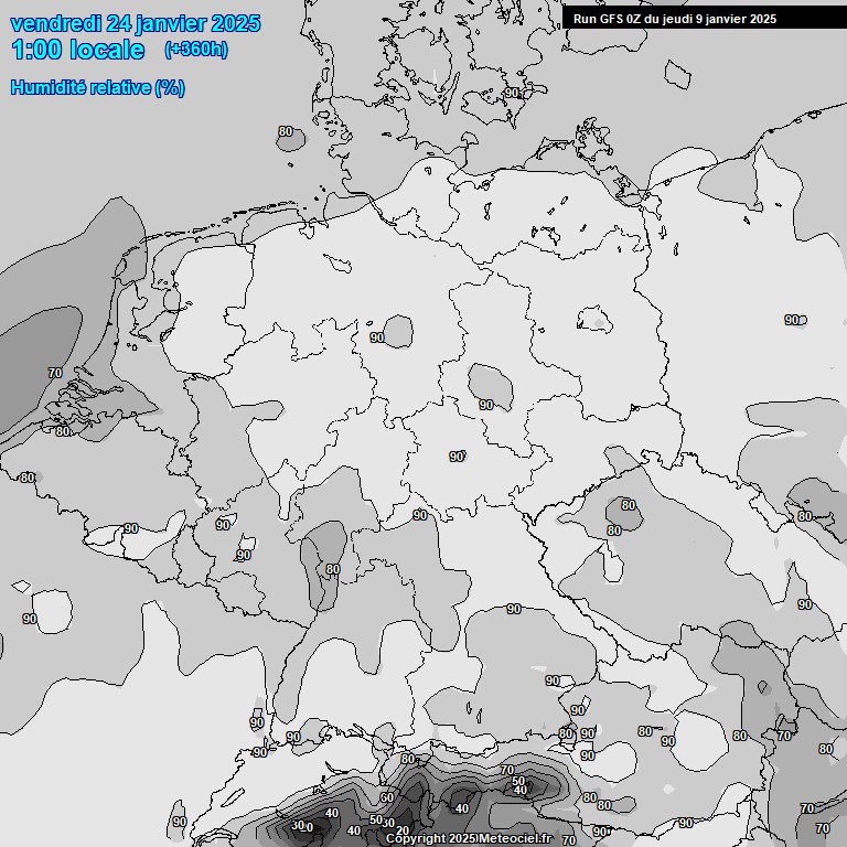 Modele GFS - Carte prvisions 