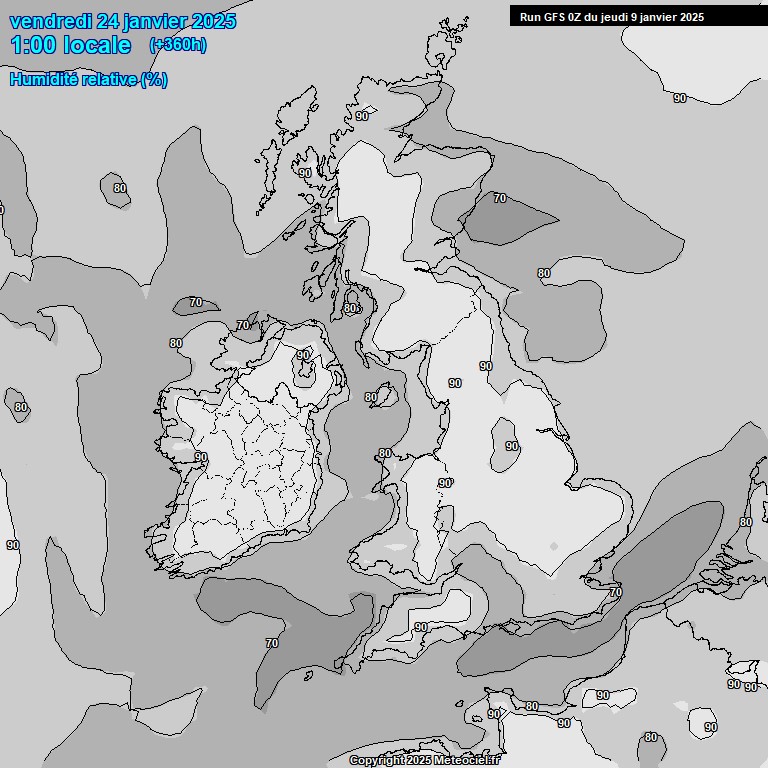 Modele GFS - Carte prvisions 