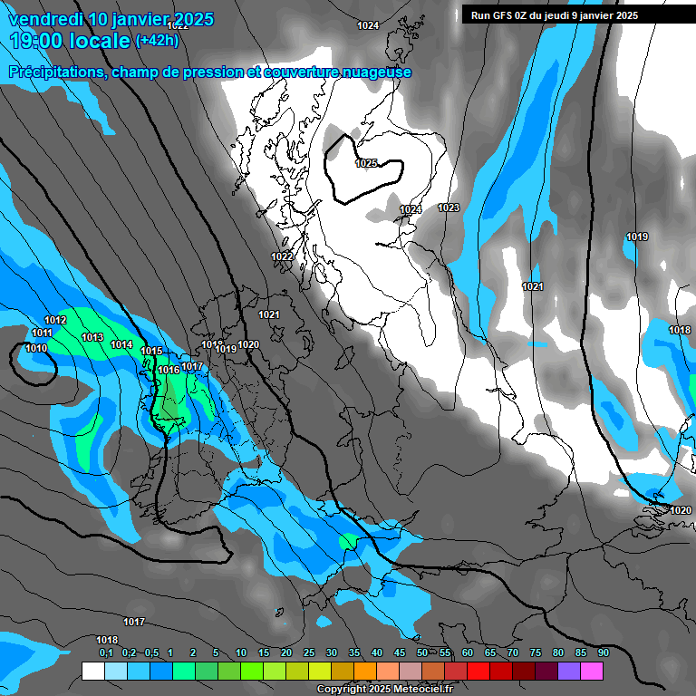 Modele GFS - Carte prvisions 