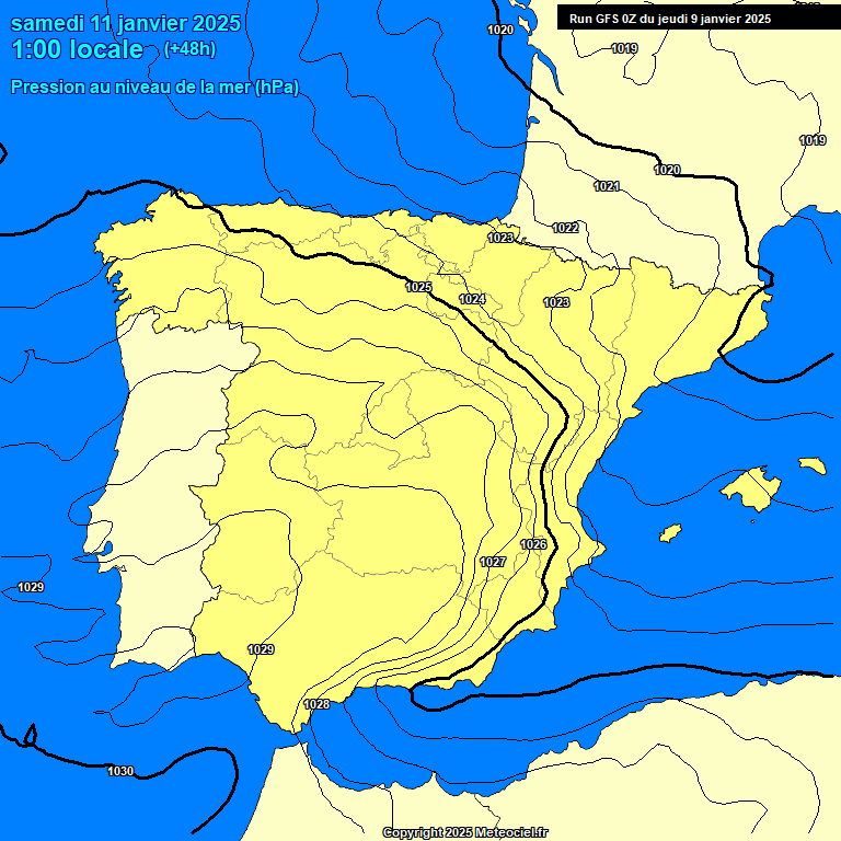 Modele GFS - Carte prvisions 