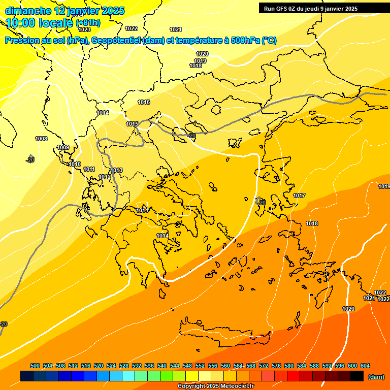 Modele GFS - Carte prvisions 