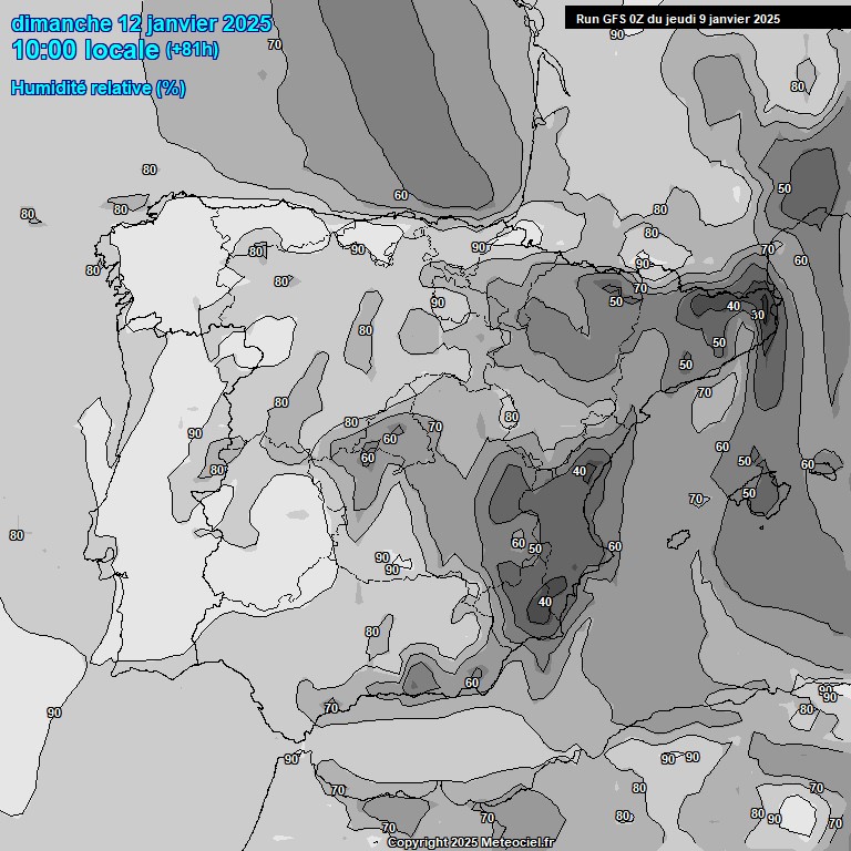 Modele GFS - Carte prvisions 