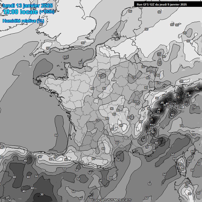 Modele GFS - Carte prvisions 