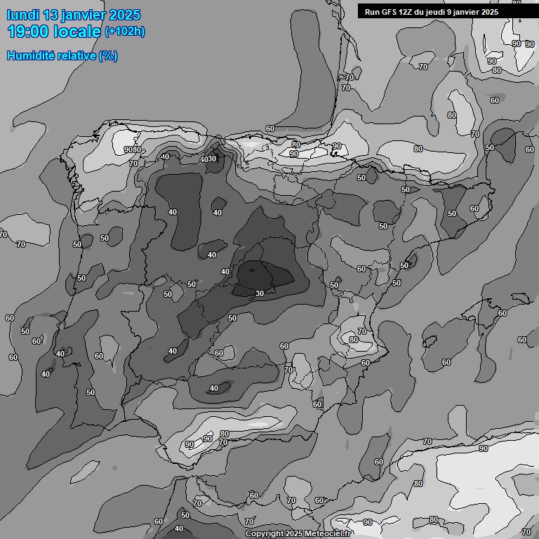 Modele GFS - Carte prvisions 