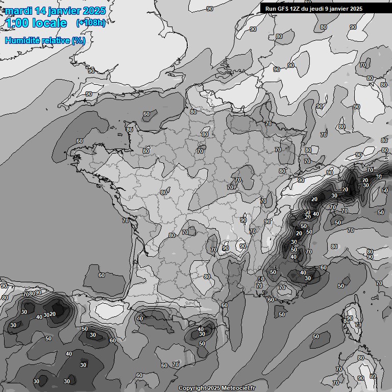 Modele GFS - Carte prvisions 