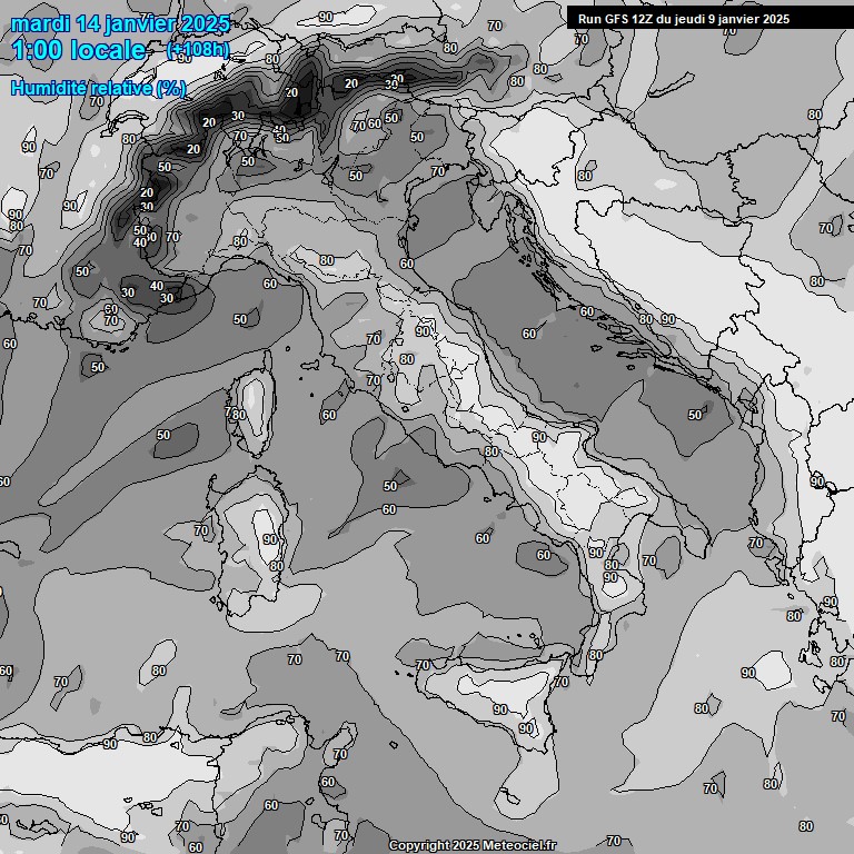 Modele GFS - Carte prvisions 