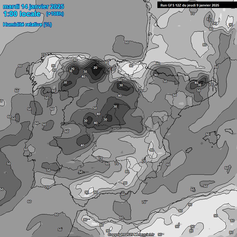 Modele GFS - Carte prvisions 