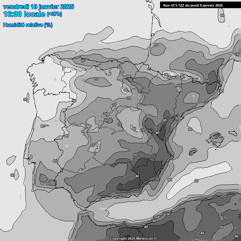 Modele GFS - Carte prvisions 