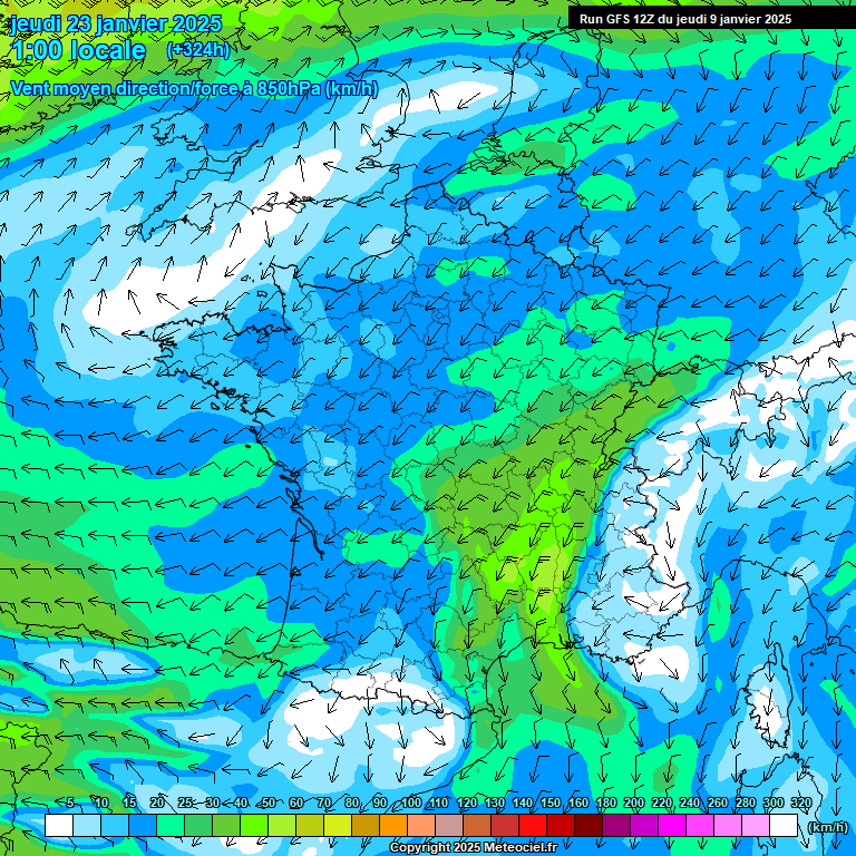 Modele GFS - Carte prvisions 