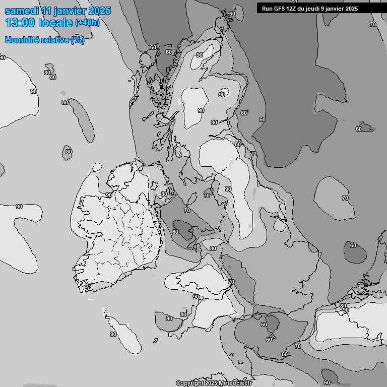 Modele GFS - Carte prvisions 