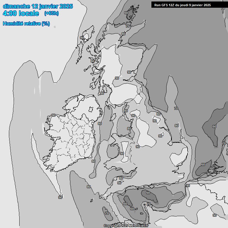 Modele GFS - Carte prvisions 