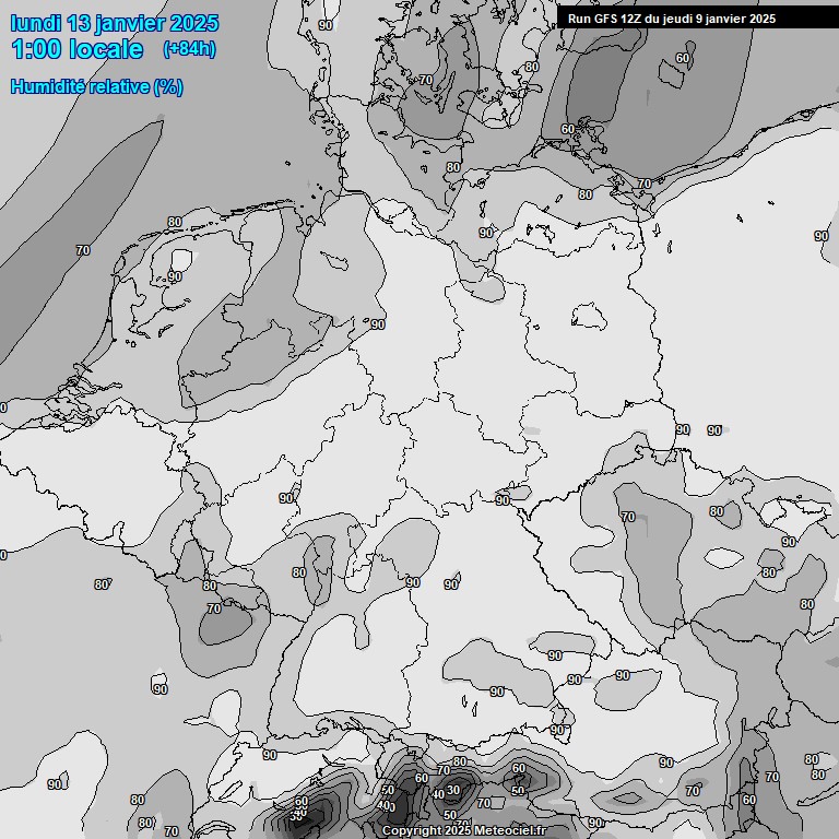 Modele GFS - Carte prvisions 