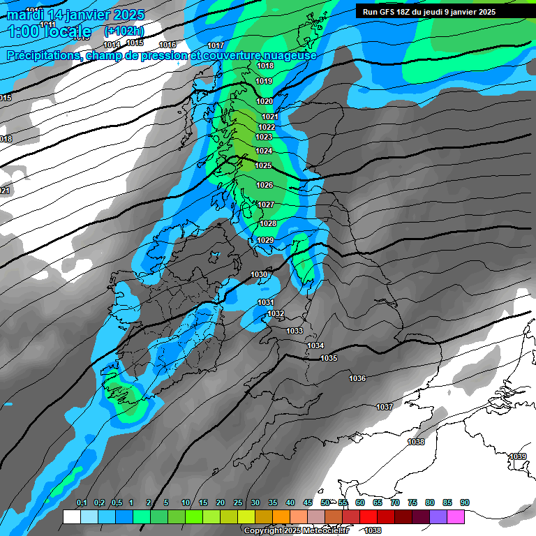 Modele GFS - Carte prvisions 