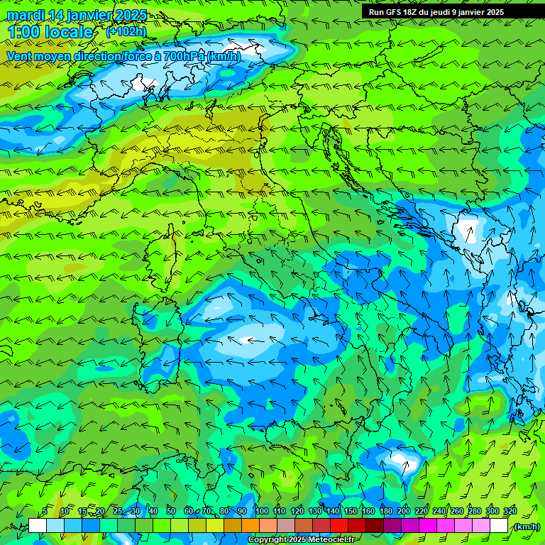 Modele GFS - Carte prvisions 