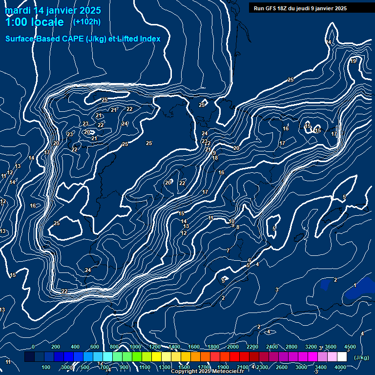 Modele GFS - Carte prvisions 