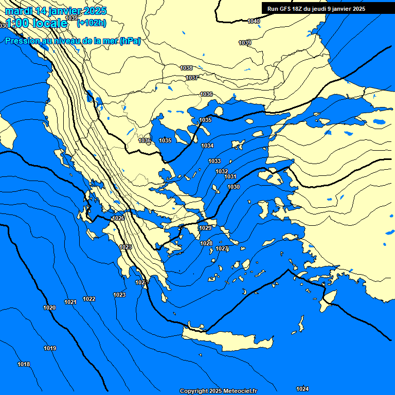 Modele GFS - Carte prvisions 