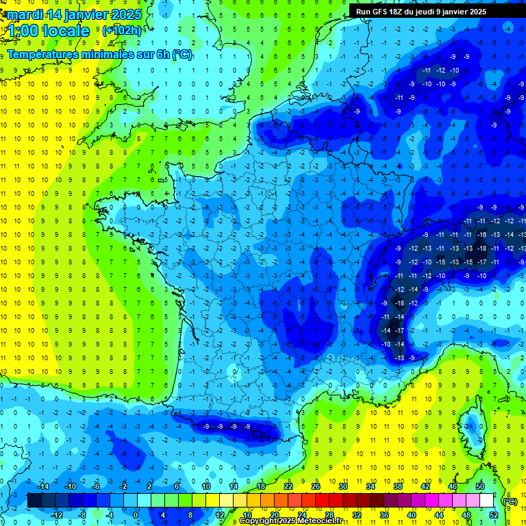 Modele GFS - Carte prvisions 