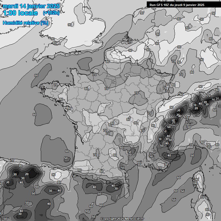 Modele GFS - Carte prvisions 