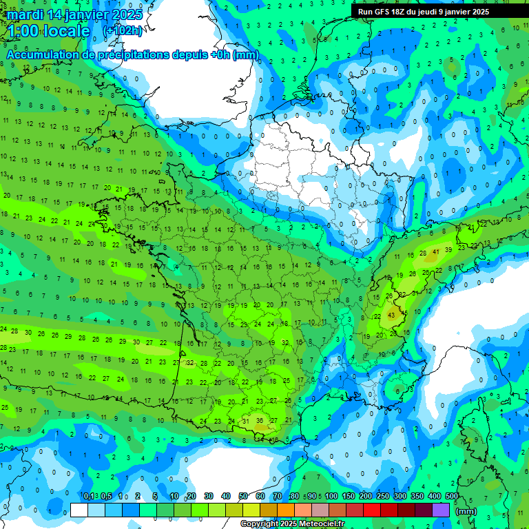 Modele GFS - Carte prvisions 