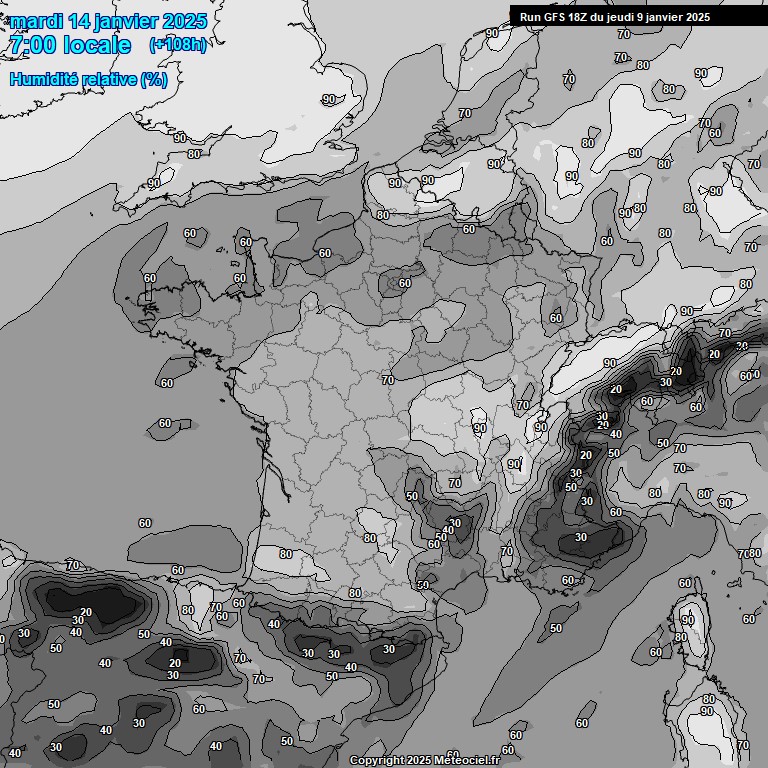 Modele GFS - Carte prvisions 