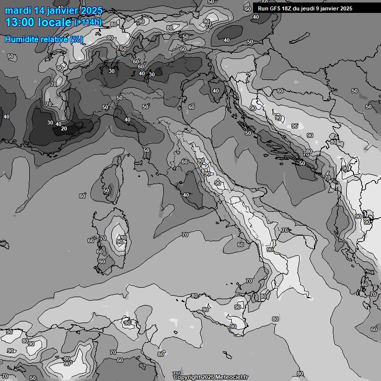 Modele GFS - Carte prvisions 