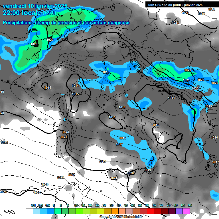 Modele GFS - Carte prvisions 