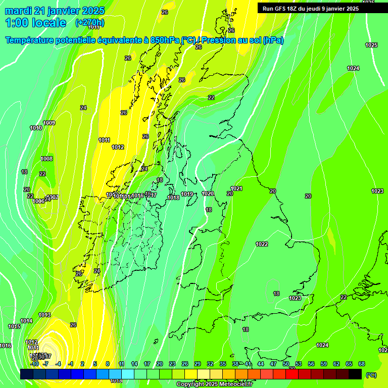 Modele GFS - Carte prvisions 