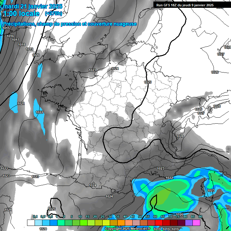 Modele GFS - Carte prvisions 