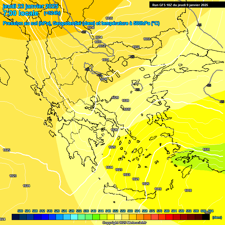 Modele GFS - Carte prvisions 