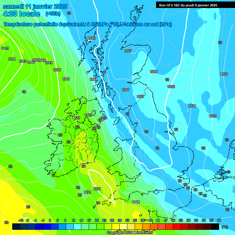 Modele GFS - Carte prvisions 