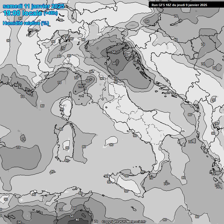 Modele GFS - Carte prvisions 