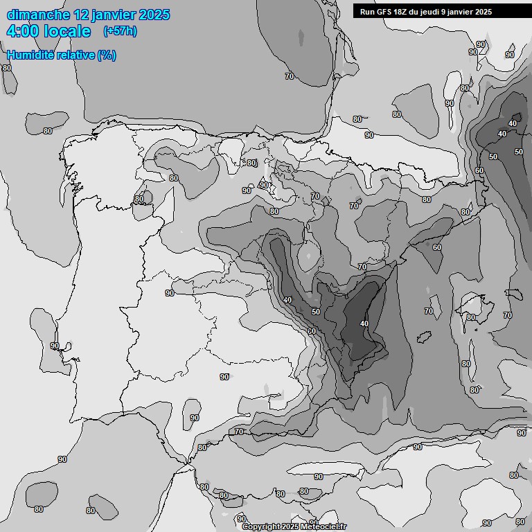 Modele GFS - Carte prvisions 