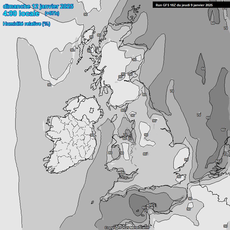 Modele GFS - Carte prvisions 