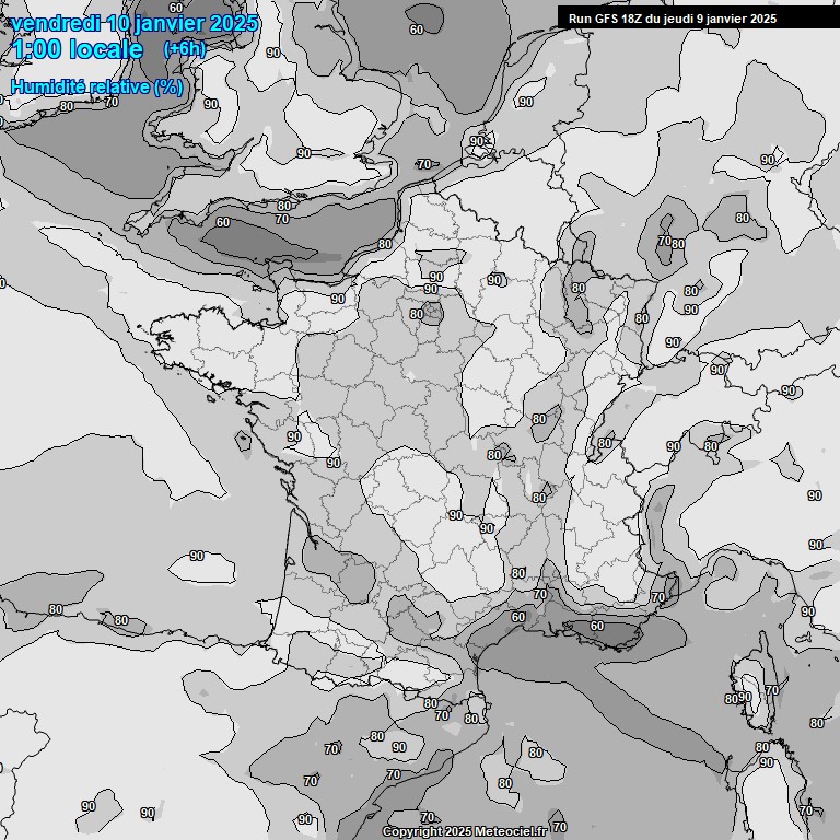 Modele GFS - Carte prvisions 