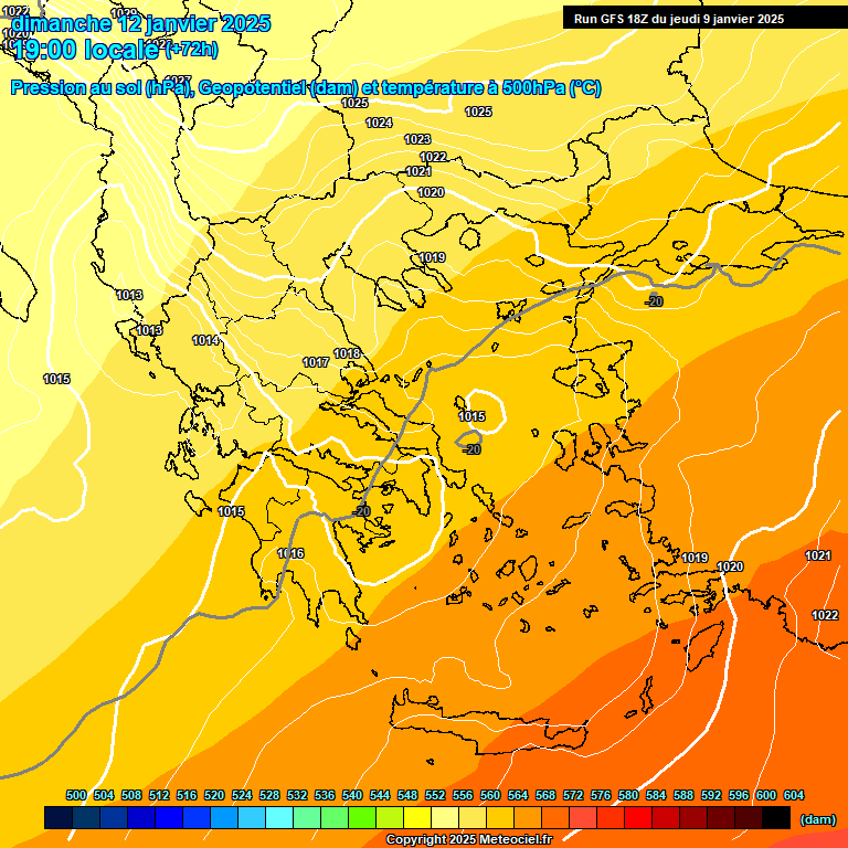 Modele GFS - Carte prvisions 