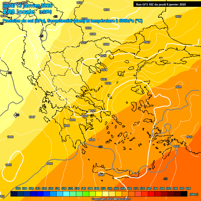 Modele GFS - Carte prvisions 