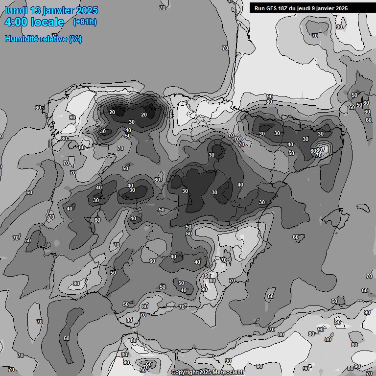 Modele GFS - Carte prvisions 