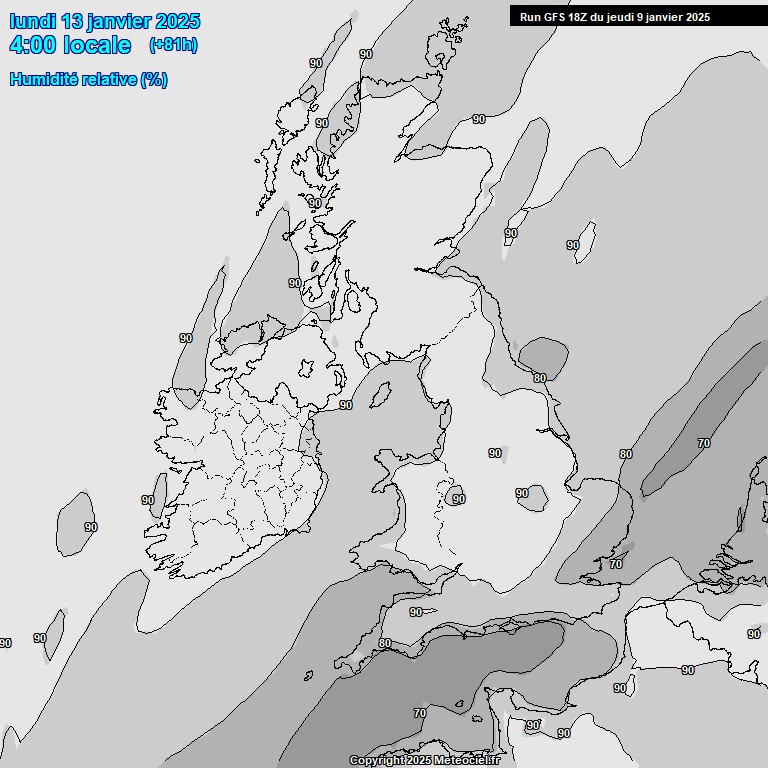 Modele GFS - Carte prvisions 