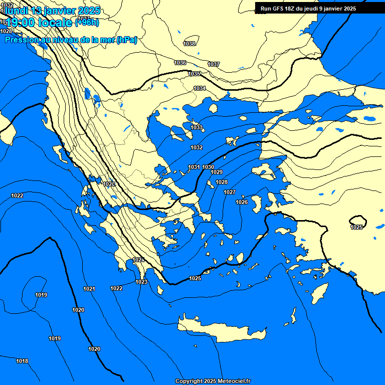 Modele GFS - Carte prvisions 