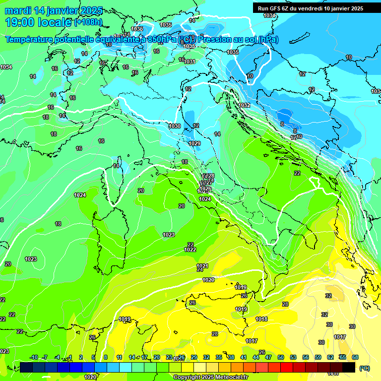 Modele GFS - Carte prvisions 