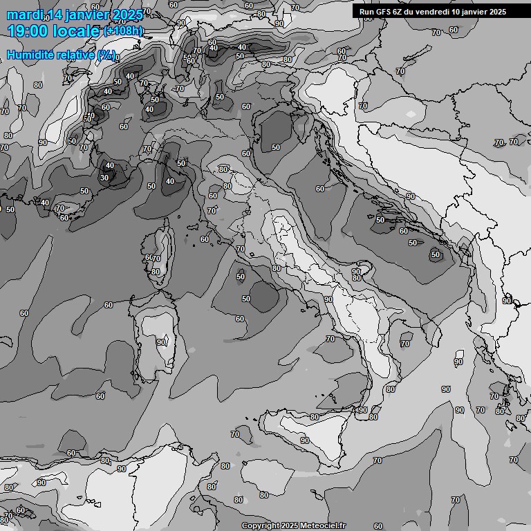 Modele GFS - Carte prvisions 