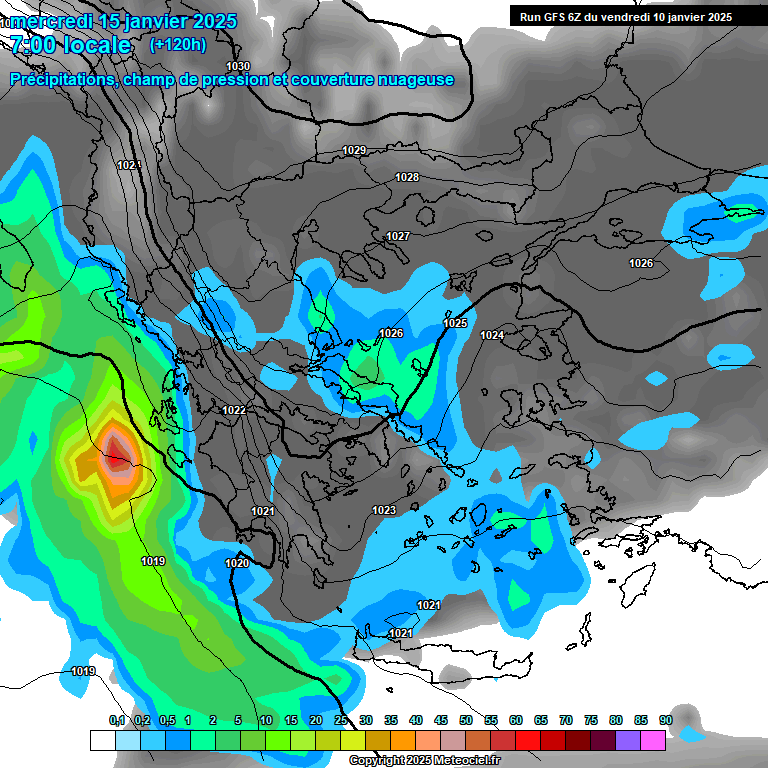 Modele GFS - Carte prvisions 