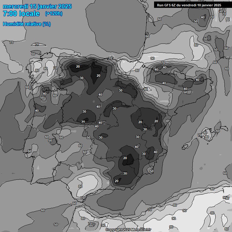 Modele GFS - Carte prvisions 