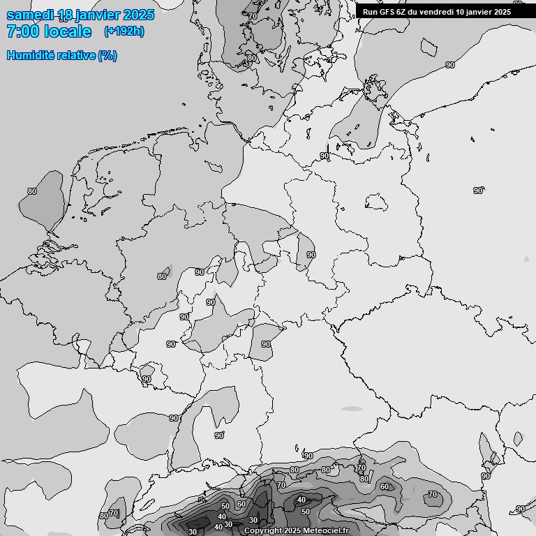 Modele GFS - Carte prvisions 