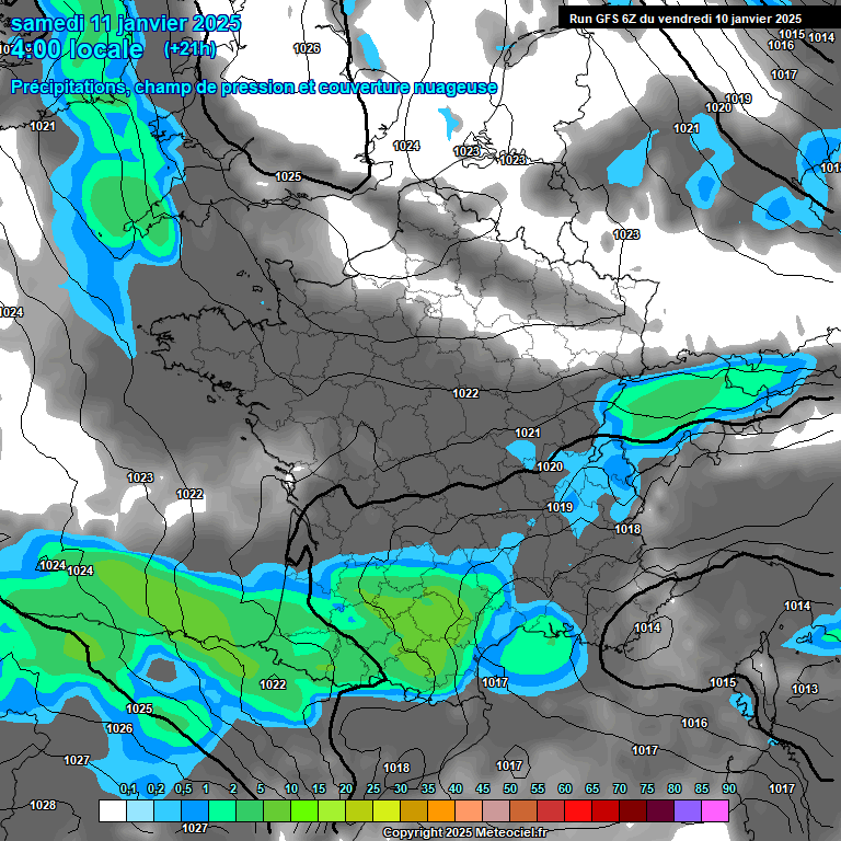 Modele GFS - Carte prvisions 